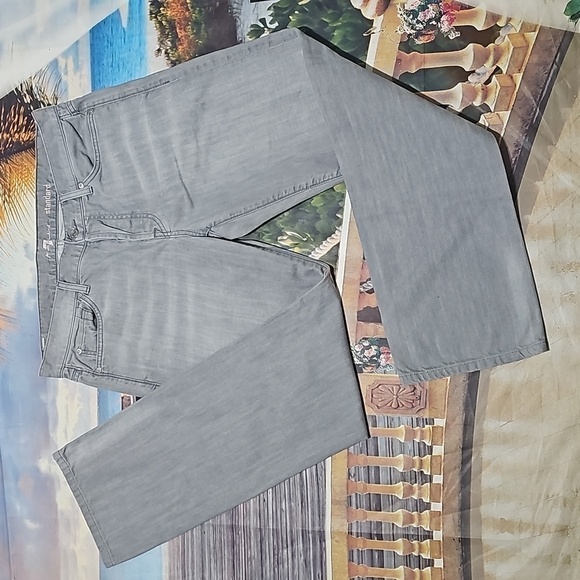 7 For All Mankind Gray Button Jeans Size 34x32 - Picture 1 of 7
